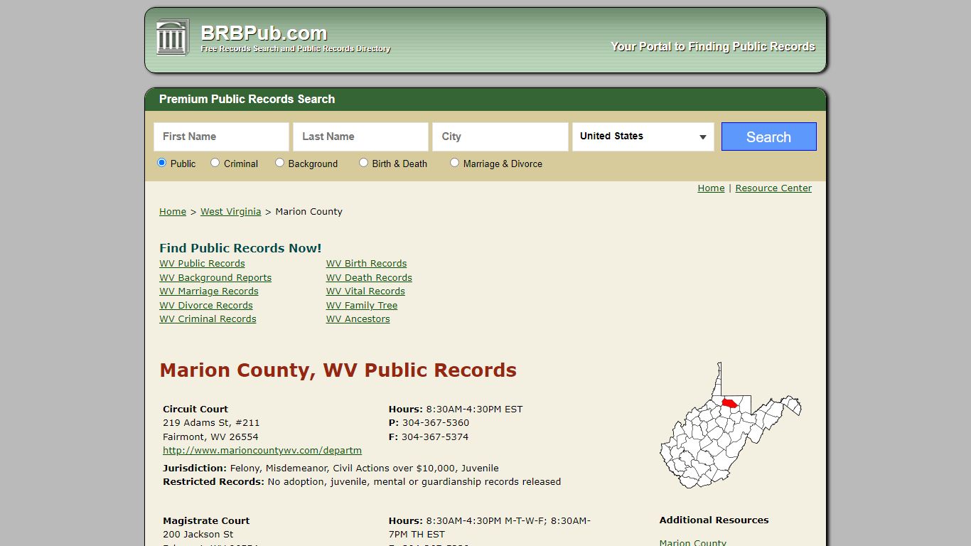 Marion County Public Records | Search West Virginia ...